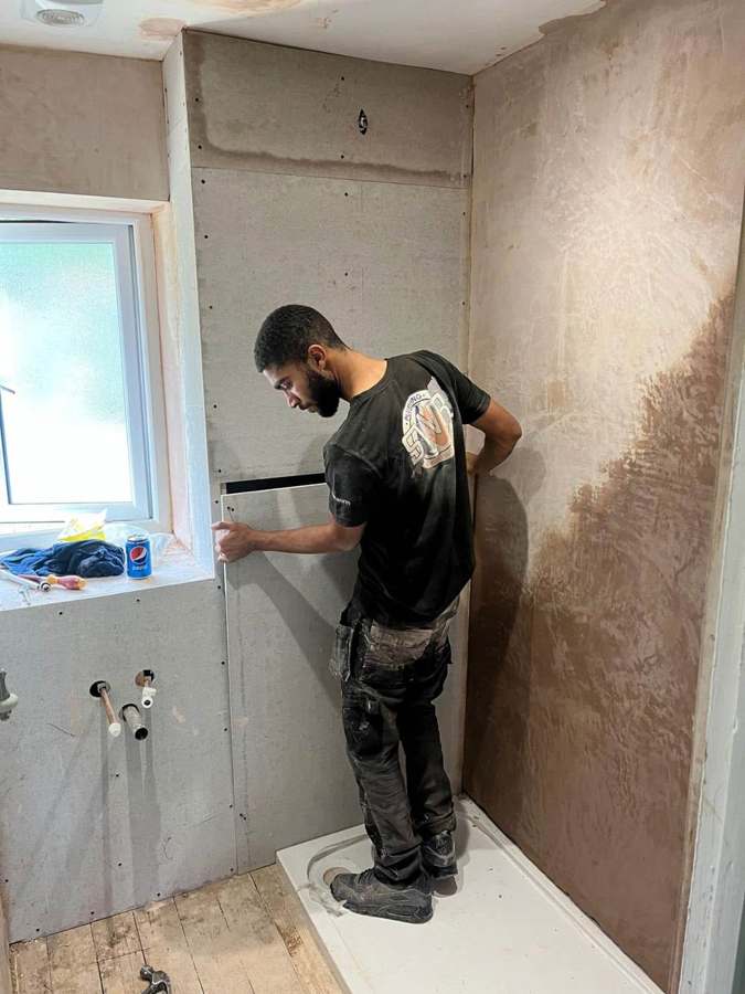 Mid-job — first fix & boarding, done right